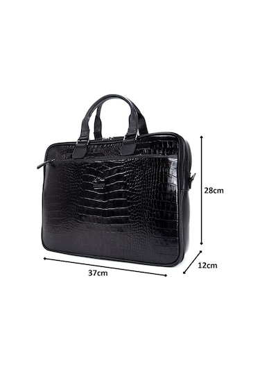 Kangaroo Kıngdom Hakiki Dana Derisi Evrak Çantası Laptop Unisex Kangaroo K. 7763Cs Siyah