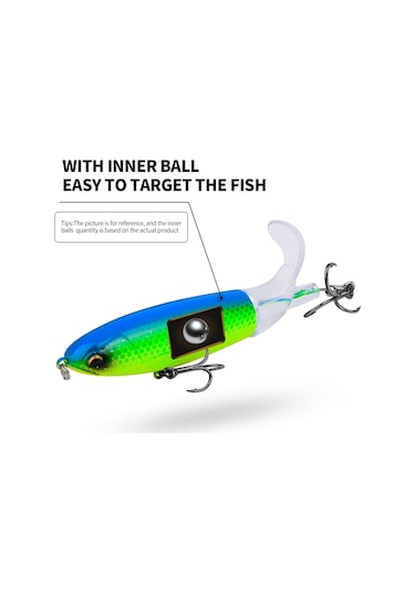 Proberos Dw601 360 Derece Dönen Pervane Lures Topwater Bağlı Traktör Yüzen Sahte Balık Yemi, Boyut: 11.5cm/16.5g Renk C