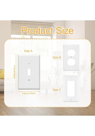 Trendooze Suntek 10 Adet Abd Standart Priz Plakaları, Modern Dekor İçin Uygun