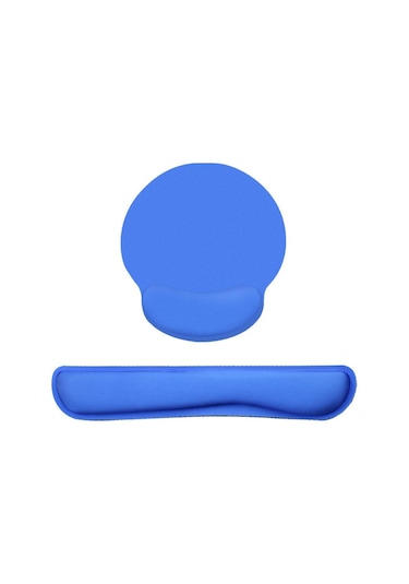 Bilek Destekli Mouse Pad, Hafızalı Köpük Klavye Pedi, Easy Blue