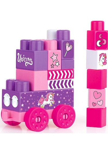 Dolu Unicorn Çantalı Mega Blok 20  Parça