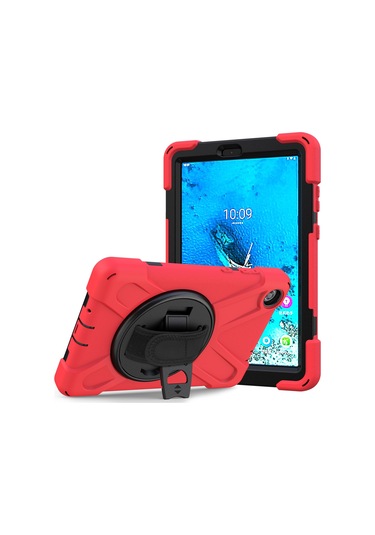 Butu Lenovo Uyumlu Tab M8 8" Tb-8505f/8505x 2019 Kalem Yuvası El Bandı 360 Dönebilen Pc + Silikon Kickstand Tablet Kılıfı