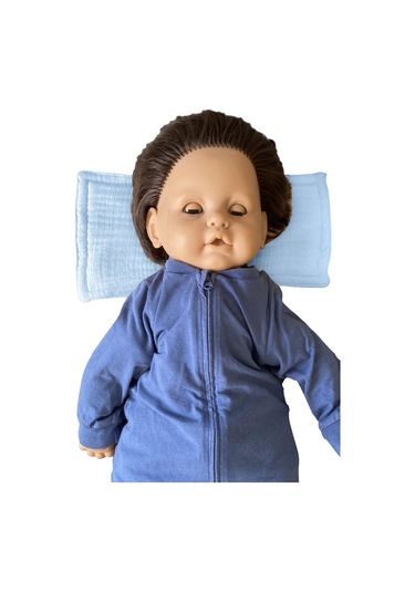 Pamuk Muslin Bebek Emzirme Yastığı Ter Emici Kol Yastığı Mavi