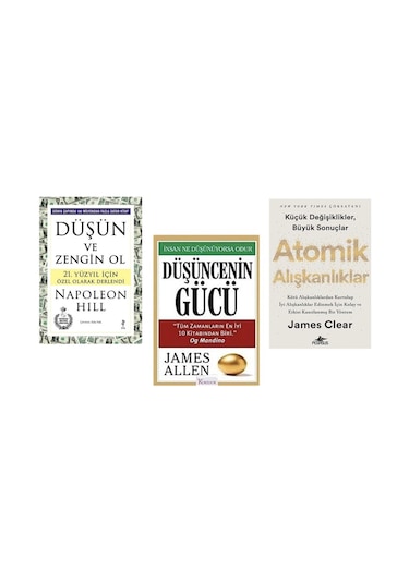 Atomık Alıskanlıklar + Dusun Ve Zengın Ol + Dusuncenın Gucu 3 Set