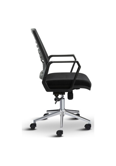 Asbir Mobilya Metis Metal Ayaklı Çalışma Koltuğu Ofis Sandalyesi Siyah