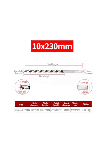 Moveevo 6'lı Ova Matkap Ucu Seti - Karbon Çelik, Altıgen Sap 6mm,8mm,10mm,12mm,14mm,16mm