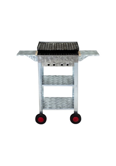 Metehan MTH-73 Pervazlı - Kanatlı - Lama Izgaralı - Dört Tekerlekli Battal Boy Mangal