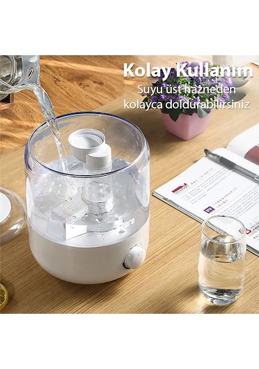 Ezere Yatak Odası İçin Üstten Doldurmalı 2,5 L Büyük Su Tankı,otomatik Kapanma, Bebek Sessiz Soğuk Sisli Nemlendirici