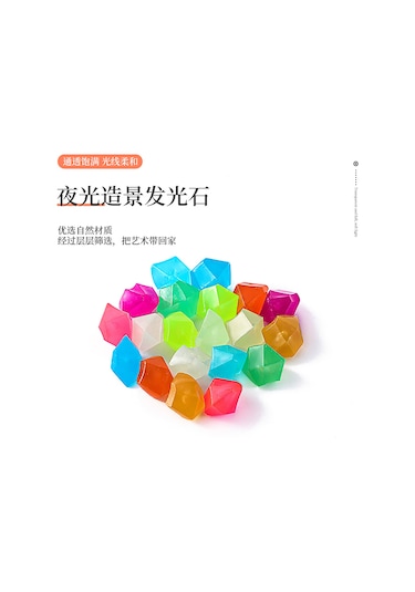 Ruicoo 100 Adet Beyaz Resin Işıklı Taşlar - Akvaryum Bahçe Peyzajı İçin Parıldayan Mini Yaratık Taş Paketi