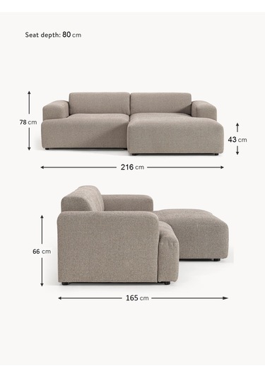 Most Mollista 2 Modül Sağ Köşe Koltuk 10 Kahverengi Keten Kumaş Y