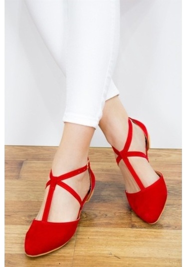 Fox Shoes Kırmızı Kadın Babet D726537302