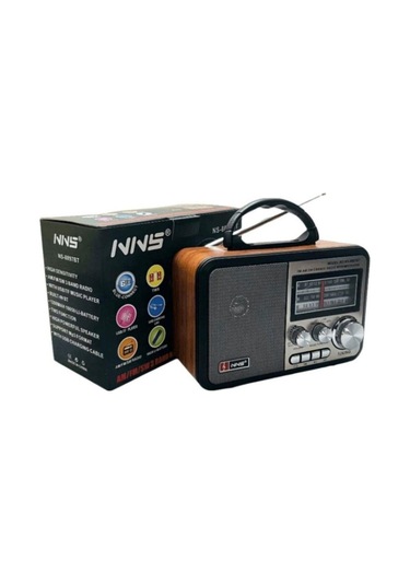Ns-8897 Orta Boy Retro, Nostaljik, Ahşap Tasarım Bluetooth Hoparlörlü, Şarjlı, Taşınabilir Fm/am Destekli Radyo-441