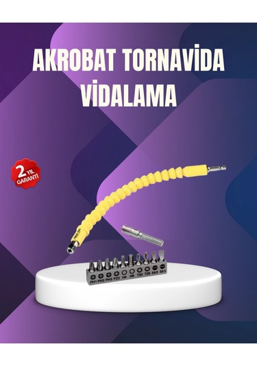 12 Parça Vidalama Uç Seti Akrobat Tasarım Dayanıklı Metal