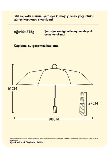 Hem Güneşli Hem De Yağmurlu Eğlenceli Bisküvi Şemsiyesi Beyaz