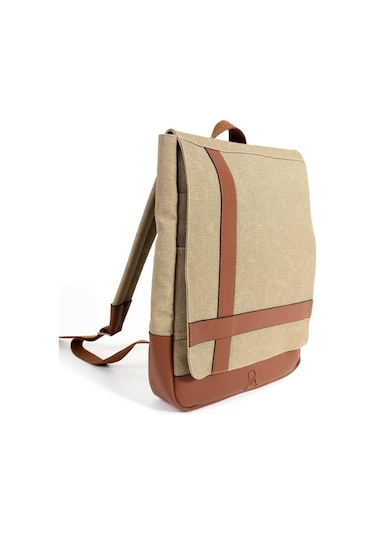 Kadın Sırt Çantası 35 22 Cm Kanvas Kumaş Laptop Bölmeli Business Sırt Çantası Okul Çantası Mega Bag Krem