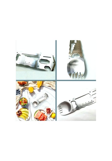Omeniv Çok Fonksiyonlu Çelik Çatal Kaşık Set Outdoor Kamp Çadır