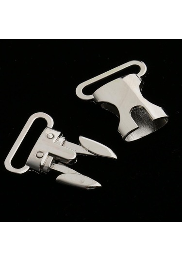 Suntek 2 Parça Metal Yan Yayın Toka Kordon Bilezik Pet Yaka Gümüş 4.5x2.5 Cm