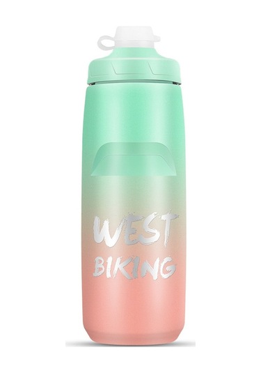 Batı Bisiklet 750ml Bisiklet Su Şişesi Taşınabilir Açık Bisiklet Su Bardağı, Renk: Yeşil Pembe Degrade Diğer