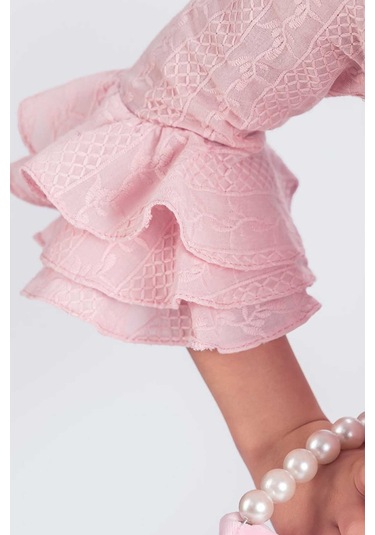 Pudra Valon Kesim Şapkalı-çantalı Elbise Pudra