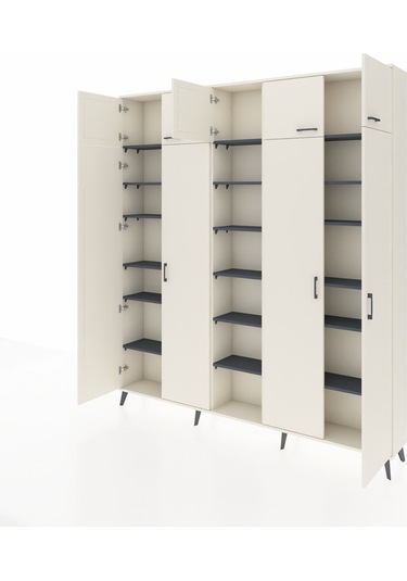 Arges Dolap 18 Raflı 9 Kapaklı 220x30x243 Aytaşı-aytaşı/antrasit Aytası/antrasıt