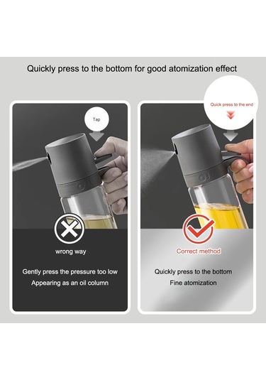 250ml Yağ Püskürtme Şişesi Şişe Uzun Borosilikat Cam Yemeklik Alüminyum Gri