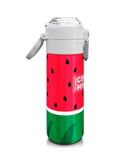 Coral High 500 Ml Kırmızı Yeşil Karpuz Desenli - Erkek Çocuk Paslanmaz Çelik Okul Termosu/suluk/matara Çok Renkli