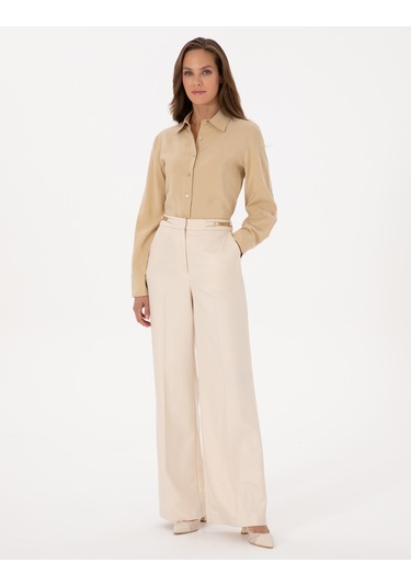 Pierre Cardin Kadın Bej Gömlek Desenli 50318195-vr011 Bej