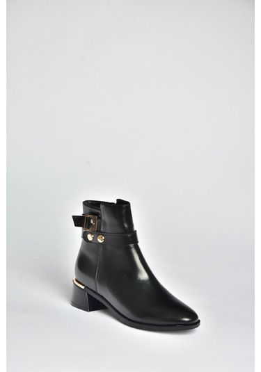 Fox Shoes V518978109 Siyah Kalın Alçak Topuklu Kadın Bot Siyah