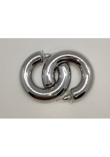 Sapphire Store Gümüş Renk Büyük Bombe Küpe Gümüş