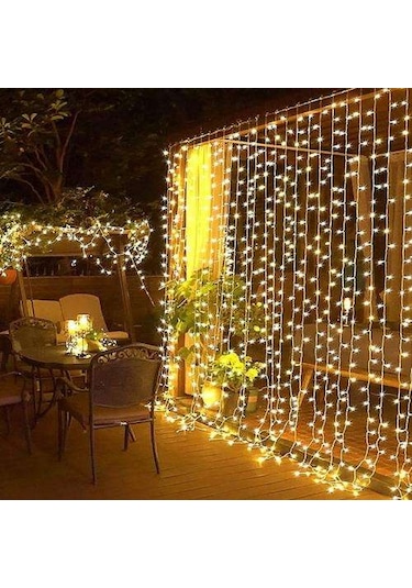 3x3m Perde Led - 8 Fonksiyonlu, Su Geçirmez İç Dış Mekan Teras Dekor ...