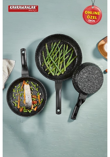 Kahramanlar Helegra 3 Lü Döküm Tava Seti