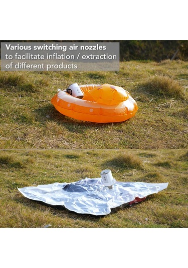 Mufunye Kamp Ve Outdoor İçin 650l/dak Hızlı Hava Pompa, 3600mah Batarya, Led Işık Ve Sos Modu