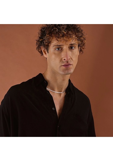 925 Ayar Gümüş Balık Sırtı Zincir Unısex Kolye Gümüş