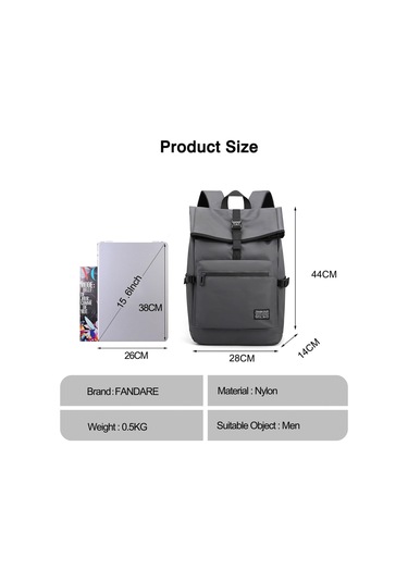 Sırt Çantası, Erkek Dizüstü Bilgisayar Sırt Çantası, Okul Sırt Gri