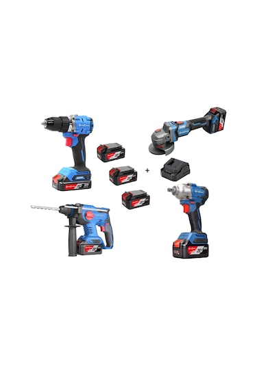 Dong Cheng DCKIT35EM Akülü Kırıcı + Vidalama + Somun Sökme + Taşlama 4 Lü Set