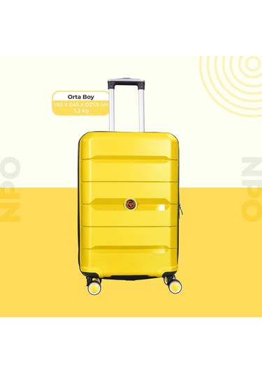 Npo Diamond Pp Polipropilen Küçük Boy Kırılmaz Valiz-sarı Sarı