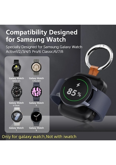 Honeybeeshop Pembe X12sx Taşınabilir Şarj Cihazı Samsung Galaxy Uyumlu Watch 7 Ultra 6 5 4 3 Active 2 1 İçin 1200mah Kompakt Tasarım Usb C Seyahat Dostu