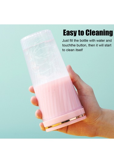 Yaleker 350ml Usb Şarjlı Çift Bıçaklı Taşınabilir Meyve Blenderi - Hızlı Karıştırma, Otomatik Temizleme, 1500mah Pil - Ev/ofis/seyahat Gümüş