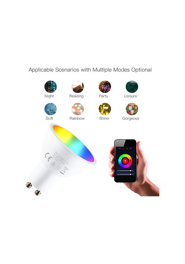 Akıllı Plafonyer Led Wifi Kapalı Kablosuz Spot 2800k-6200k Rgb Renkli Beyaz