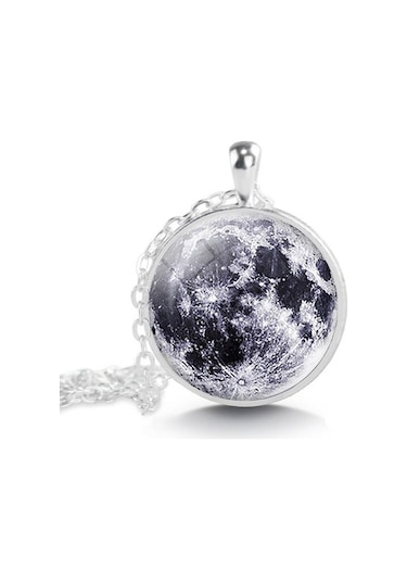 Dolunay Kolye Kadın Kolyesi Aksesuar 3D Çok Renkli