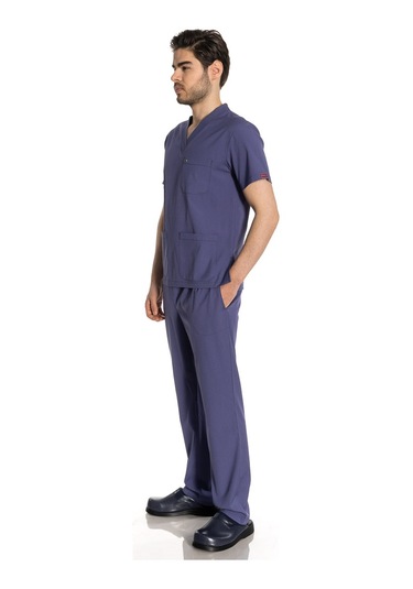 Unisex Likralı Duman Gri Scrubs