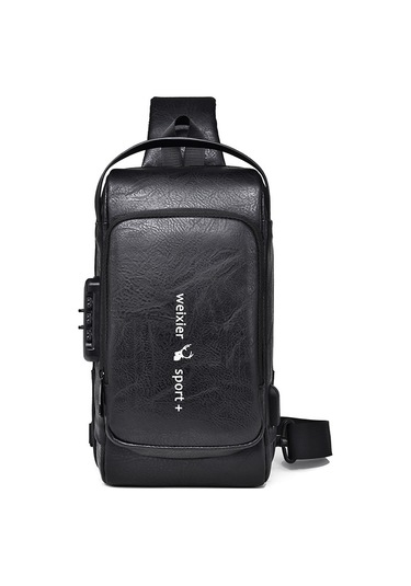 Sones Weıxıer X318 Tek Omuzlu Çapraz Askılı Erkek Su Geçirmez Hırsızlığa Karşı Küçük Sırt Çantası Siyah
