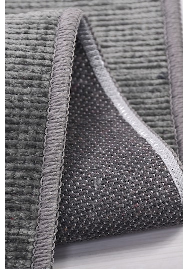 Azra Antrasit Kaymaz Taban Halı – Salon, Çocuk Odası ve Mutfak için Yıkanabilir, Yumuşak Kilim