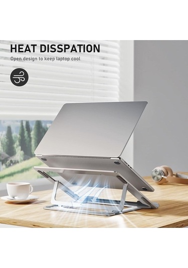 Ebitda D24-3 Alüminyum Katlanabilir Bilgisayar Soğutma Standı - Gri, 15,6 Dizüstü Uygun