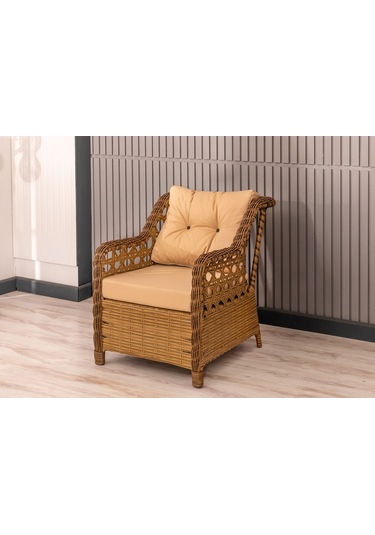 Btkconsept Datça Rattan Bahçe Mobilyası 3+1+1 Kahverengi/masalı Kahverengi