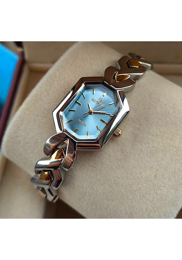 Raymond Turkuaz Kadran Çelik Kadın Kol Saati Gümüş