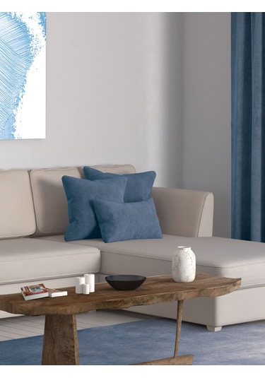 Br Perle Home Daily Series Derin Mavi Rengi Kırlent Yastık Kılıfı Derin Mavi