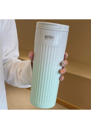 Shun 500ml Paslanmaz Çelik Seyahat Termosu 5214df Renk Değiştiren Araba Kupası Yeşil Yeşil