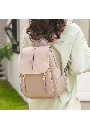 Ganzhoushop Moda Sırt Çantası Öğrenci Okul Çantası Çift Askılı Omuz Çantası Kız Seyahat Çantasıgri Çok Renkli