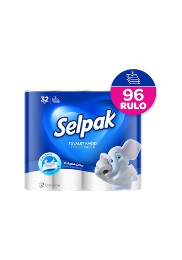 Selpak® Süper Soft Üç Katlı Tuvalet Kağıdı 3 x 32 Rulo